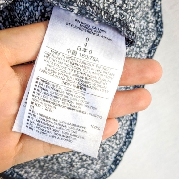 Gap Blue Speckled Peplum Top, sz: 0 - Picture 11 of 12